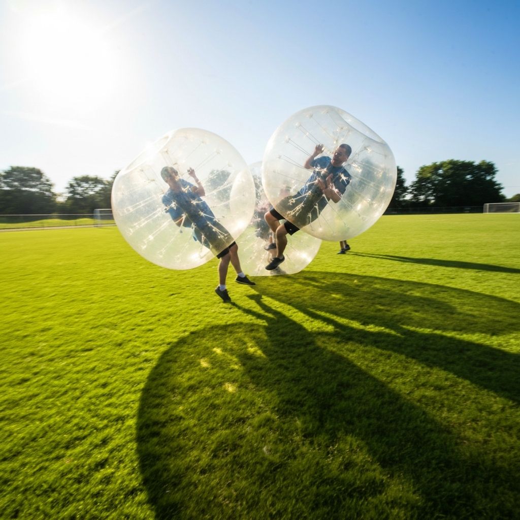 Bubble football action shot